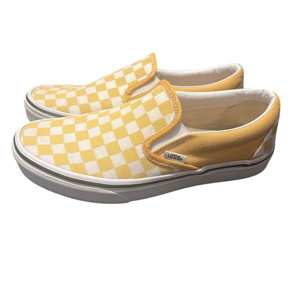 Vans Other - Vans Yellow Classic Checkerboard Slip On Skateboard Shoes Men 6.5 Women Size 8